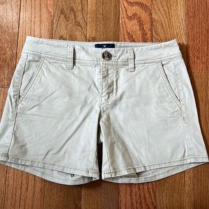 AEO Khaki Midi Shorts